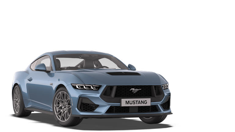 Nieuwe Ford Mustang Modelfoto Schuinvoorkant Blauw